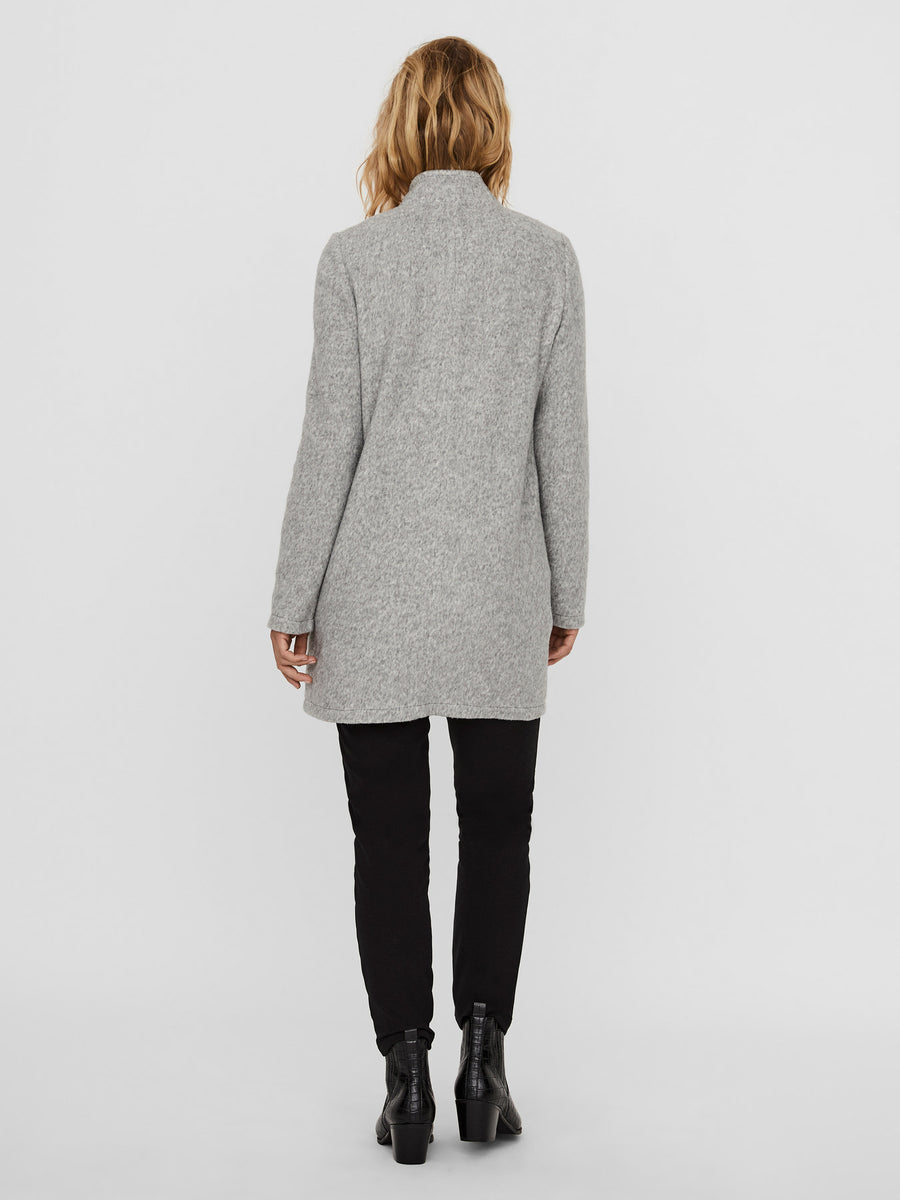 Katrine Brushed | Long Sleeve Fleece Coat | Light Grey