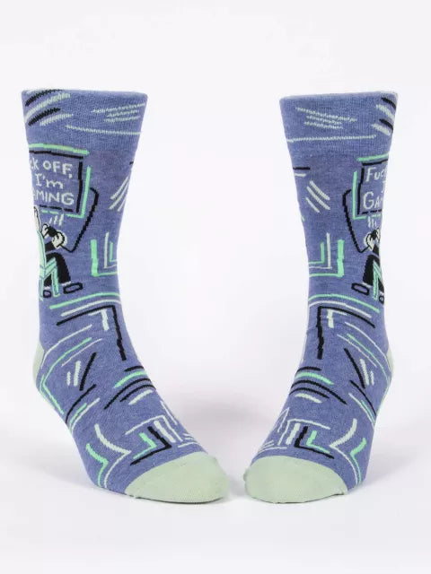 F*ck Off, I'm Gaming | Men's Crew Socks | Blue Q