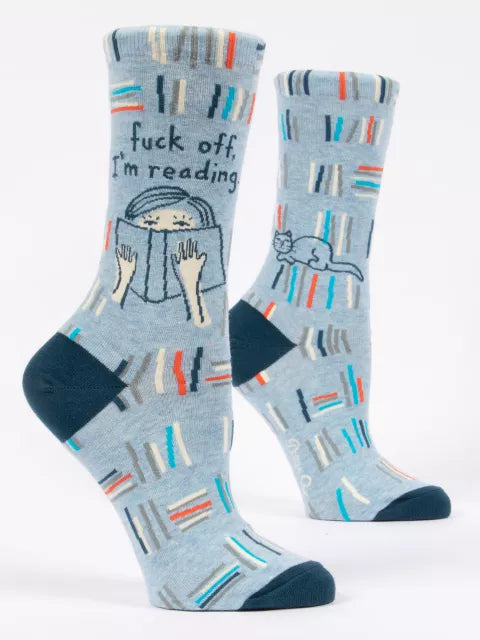 F*ck Off I'm Reading | Women's Crew Socks | Blue Q