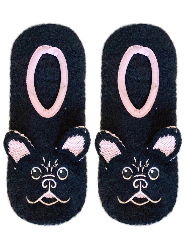 Fuzzy Frenchie Slipper Socks | Living Royal