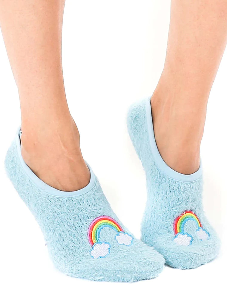 Fuzzy Rainbow Slipper Socks | Living Royal