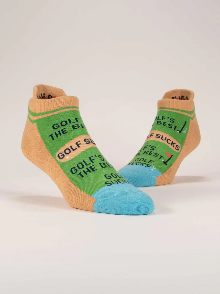 Golf's The Best. Golf Sucks. Golf's The Best. Golf Sucks. | Sneaker Socks | Blue Q