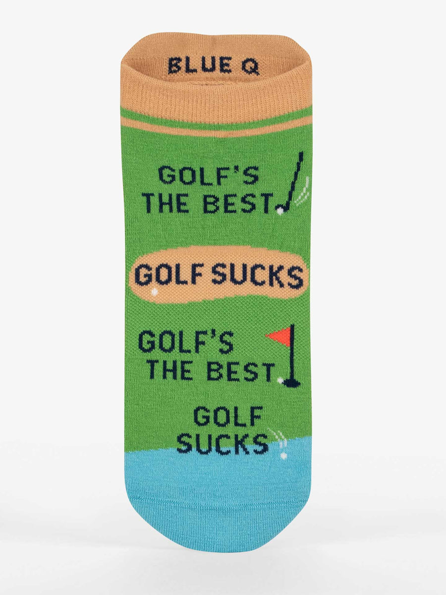 Golf's The Best. Golf Sucks. Golf's The Best. Golf Sucks. | Sneaker Socks | Blue Q