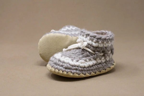 Padraig Child Slippers | Grey Stripe