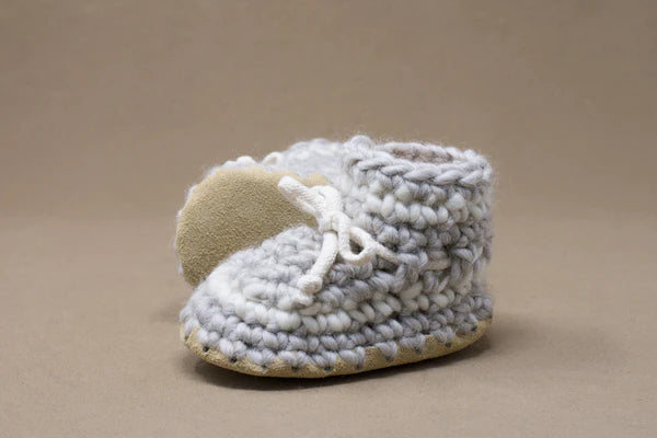 Padraig Baby Slippers | Grey Stripe