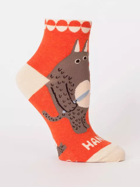 Hangry | Women's Ankle Socks | Blue Q