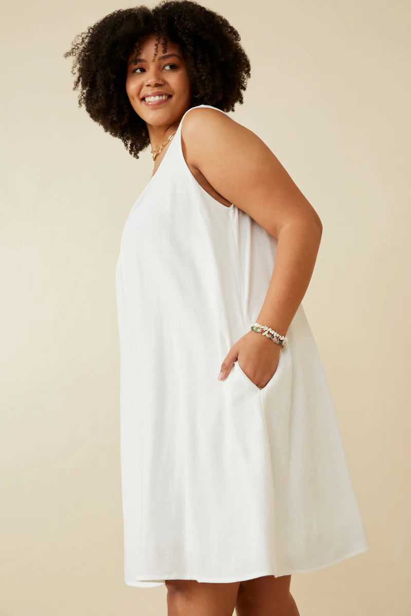 Plus size 2025 white tank dress