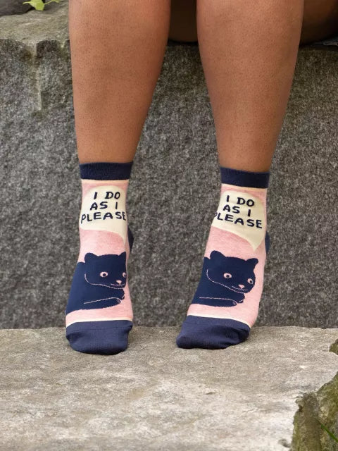 I Do As I Please | Women's Ankle Socks | Blue Q