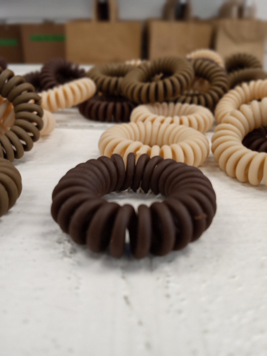 Solid Hair Coil Ties | Dark Chocolate