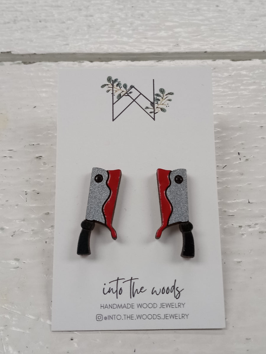 Wooden Knife Stud Earrings