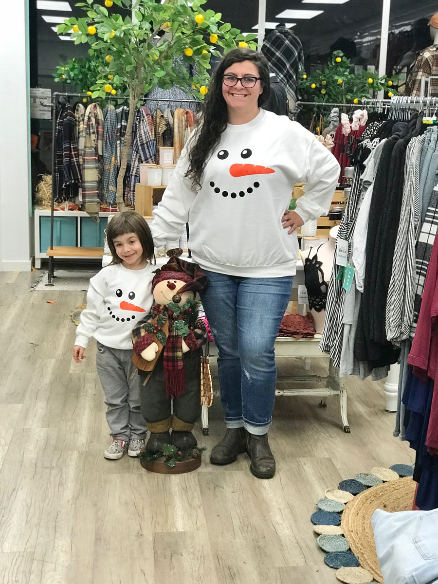 Snowman Face | Crewneck Sweatshirt (Toddler 2T to Adult 5X)