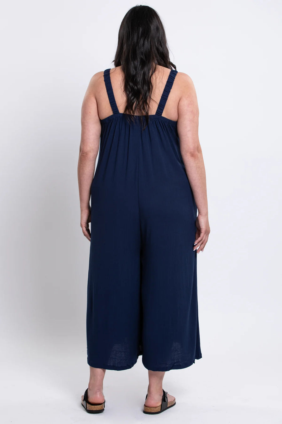 Joanna | Linen Bamboo Jumpsuit | Indigo