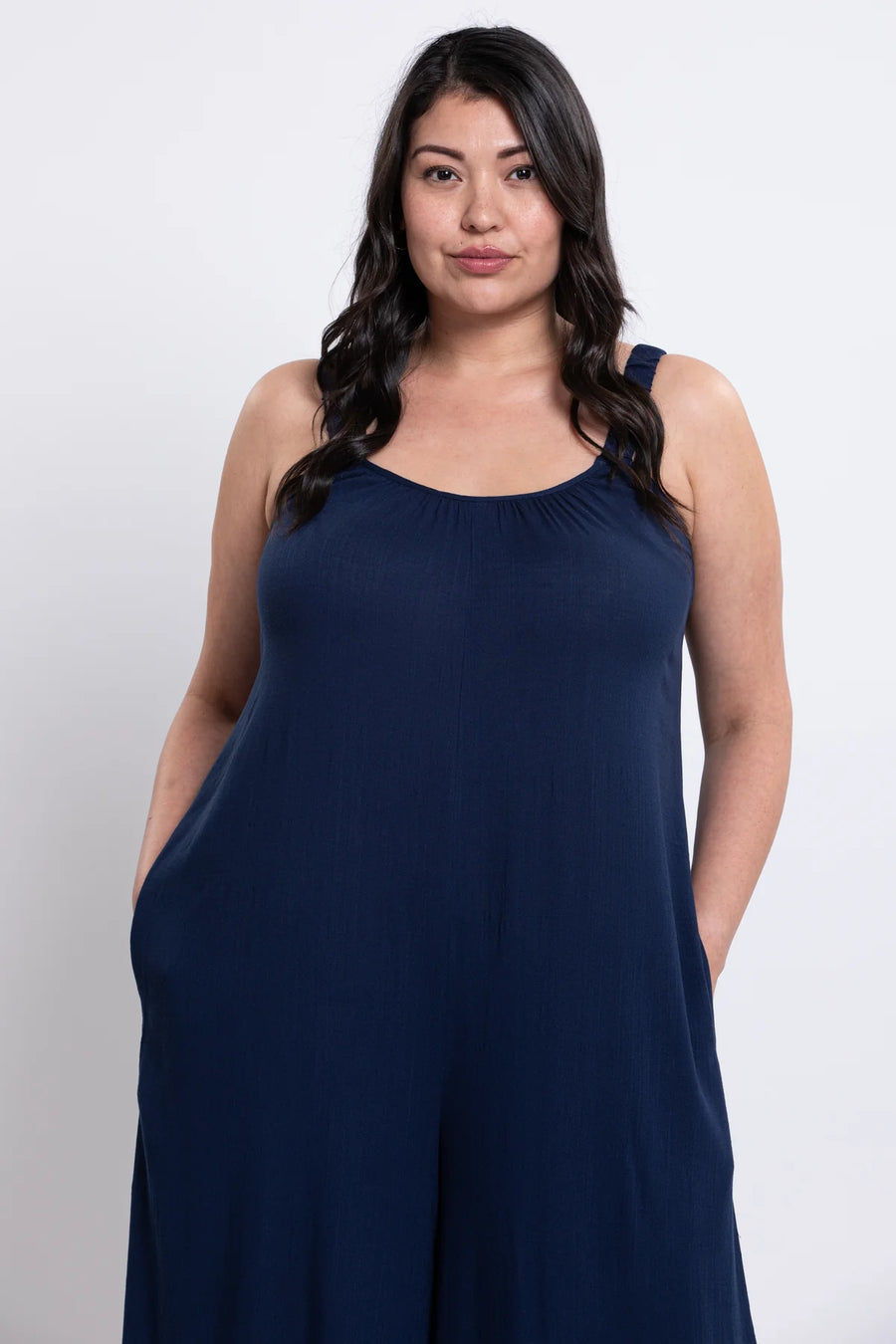 Joanna | Linen Bamboo Jumpsuit | Indigo