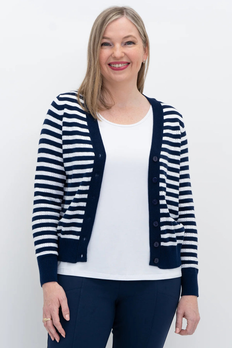 Juniper Sweater | Indigo Stripe