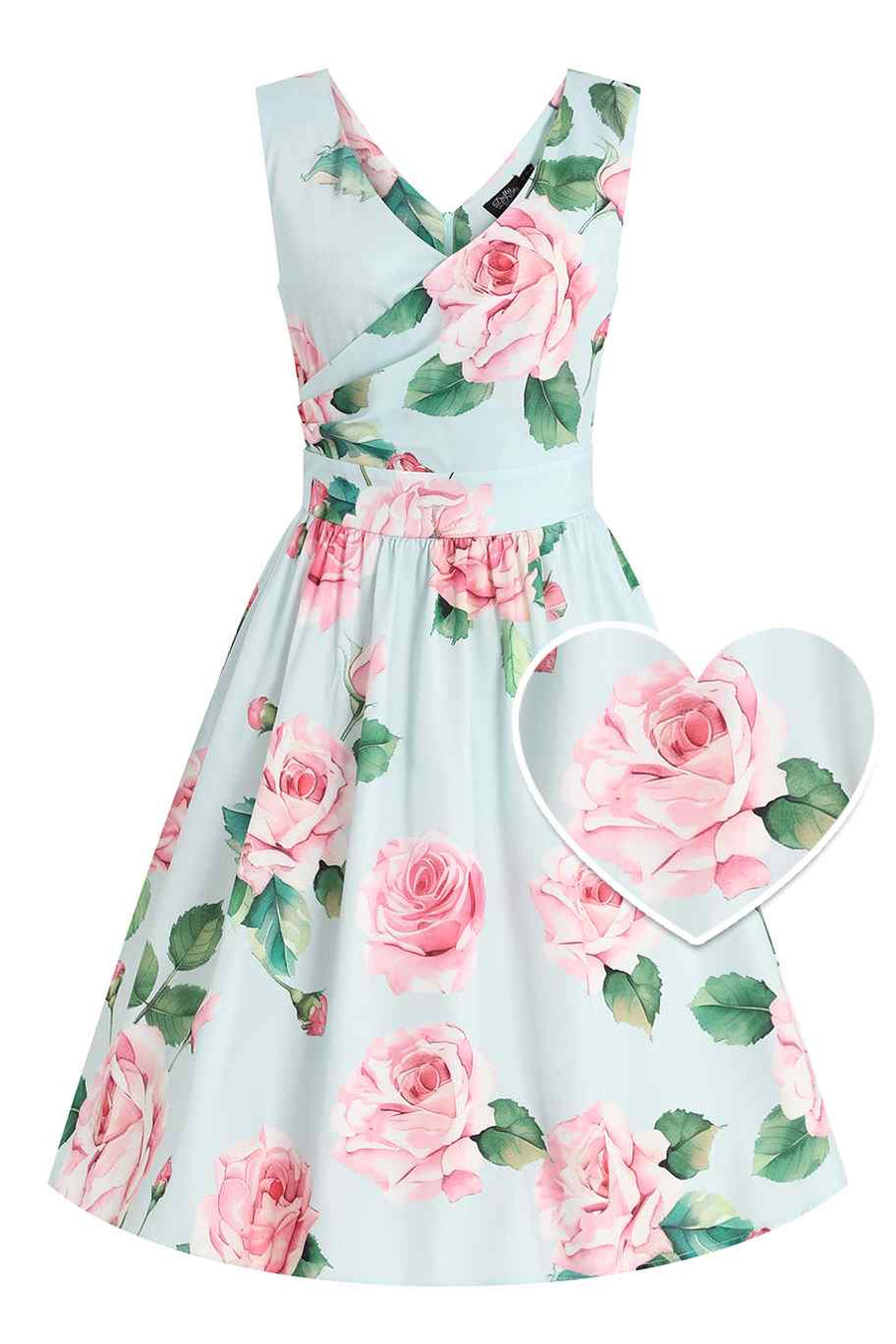 May | Crossover Bust Circle Dress | Baby Blue Rose