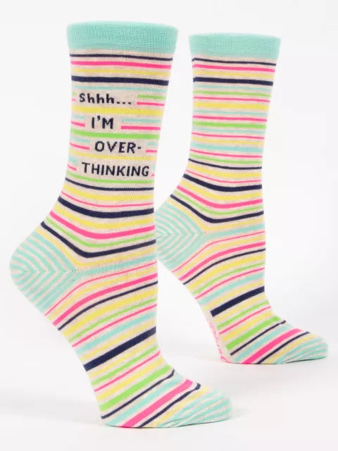 Shhh I'm Overthinking | Women's Crew Socks | Blue Q