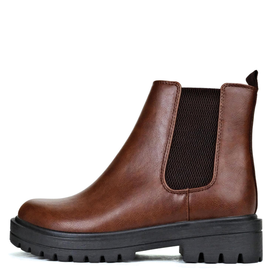 Paden | Vegan Leather Chelsea Style Boot | Cognac