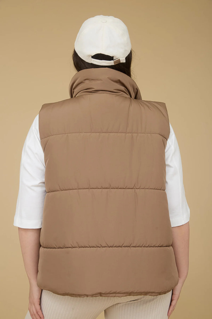 Harbour Mist | Zip Up Puffer Vest | Cocoa