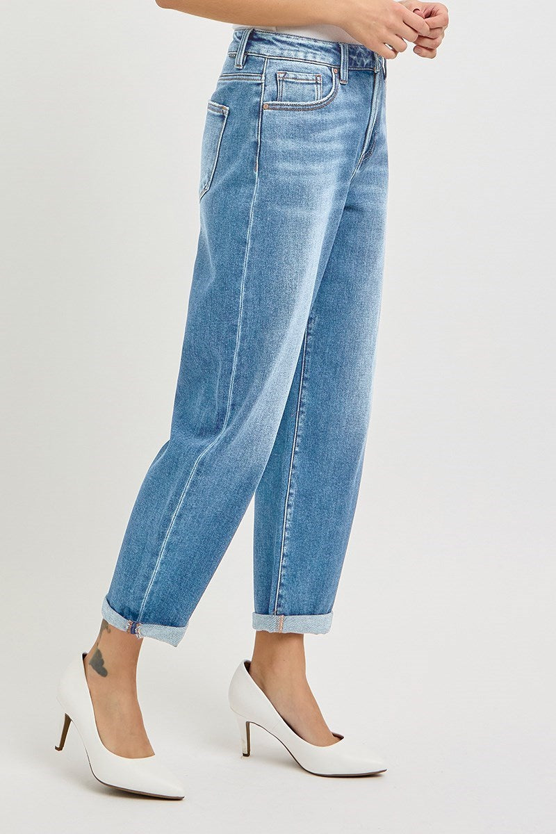 Hailey High Rise Crop Barrel Jeans