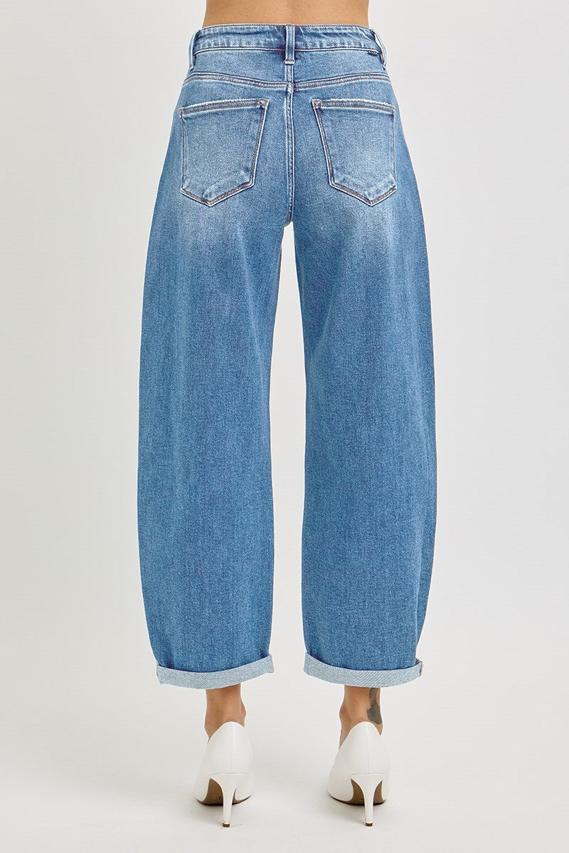 Hailey High Rise Crop Barrel Jeans