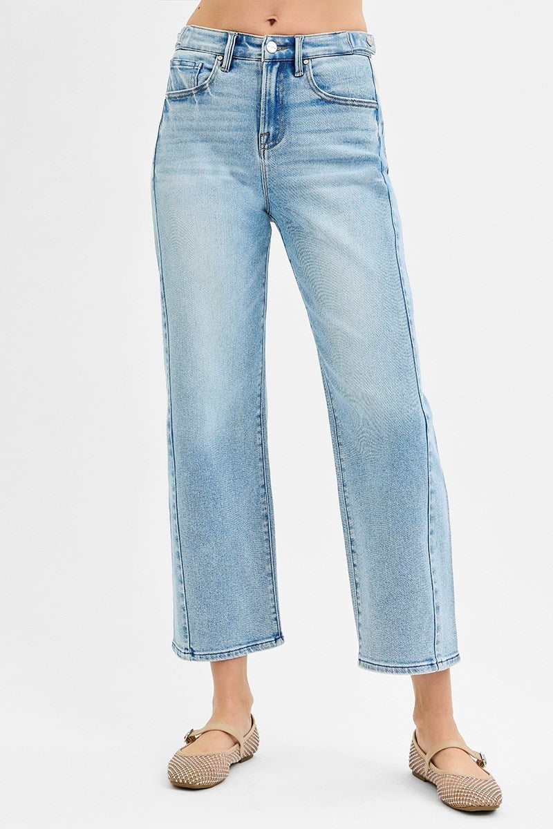 Kylie High Rise Adjustable Crop Barrel Jeans