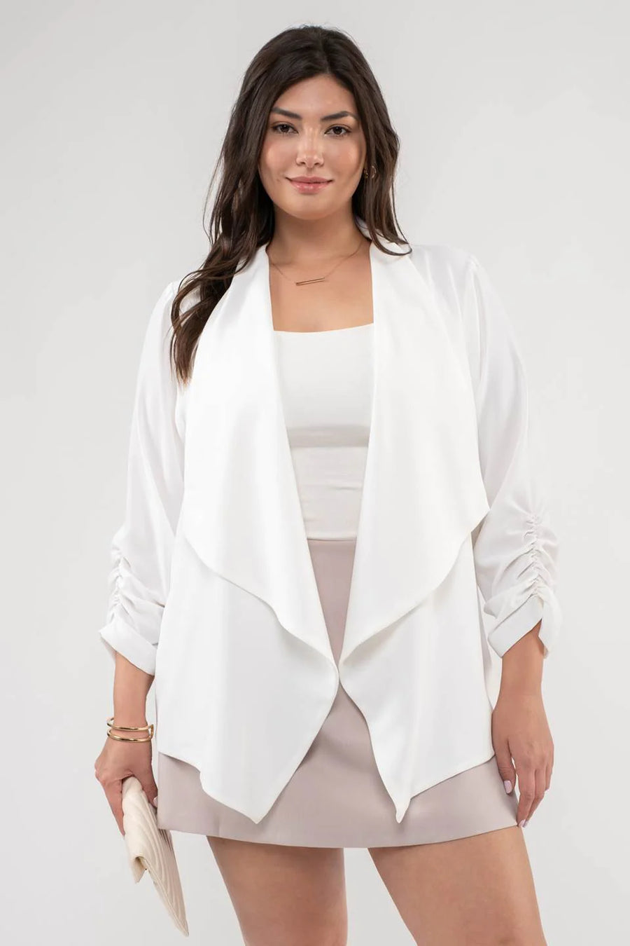 Bianca Rouched Sleeve Blazer | Off White