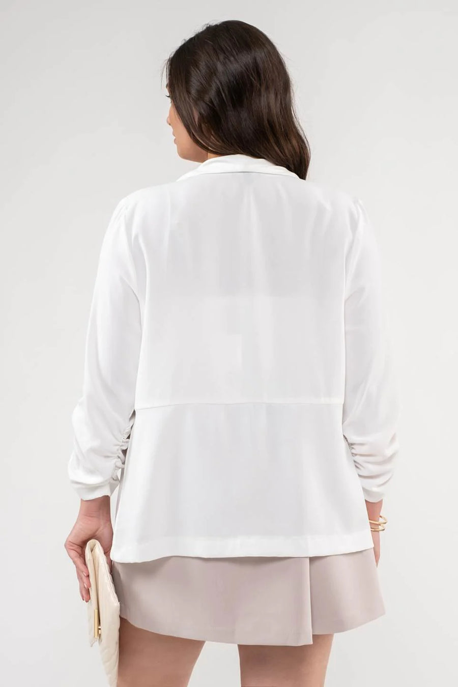 Bianca Rouched Sleeve Blazer | Off White