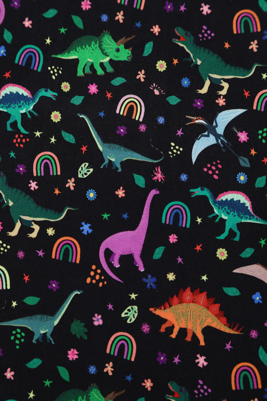 Penelope | Rockabilly Shirt Dress | Dino & Rainbow Print