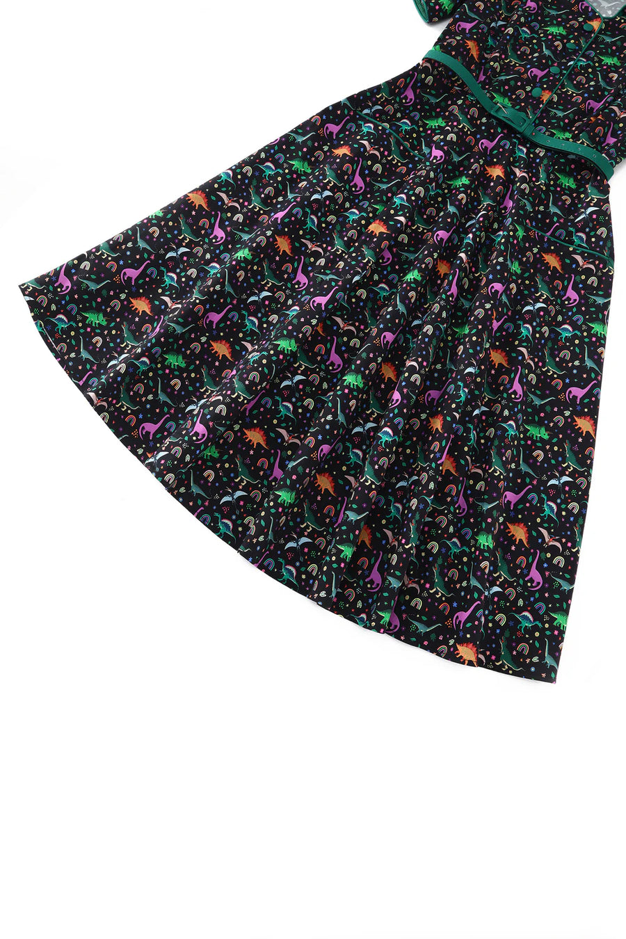 Penelope | Rockabilly Shirt Dress | Dino & Rainbow Print