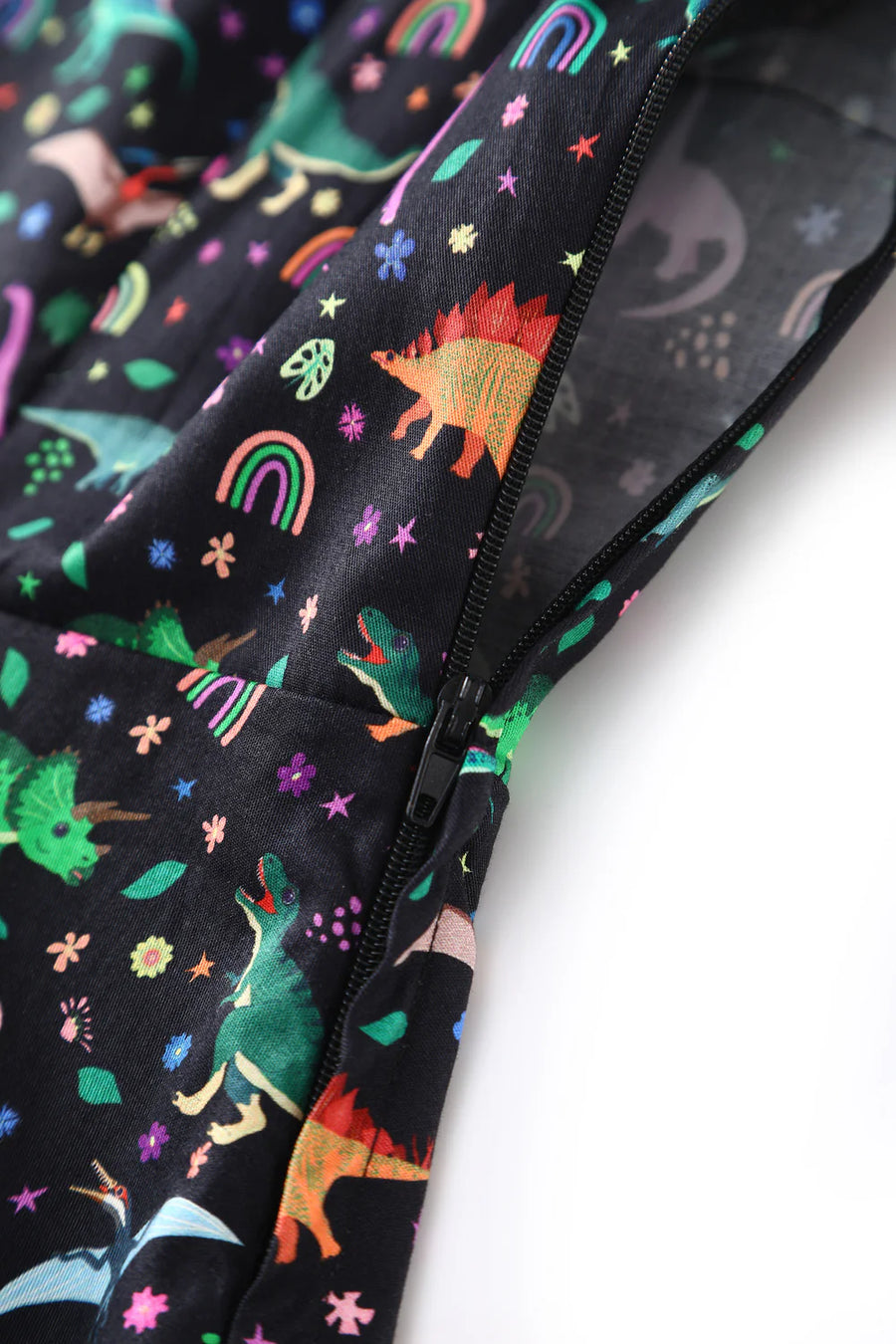 Penelope | Rockabilly Shirt Dress | Dino & Rainbow Print