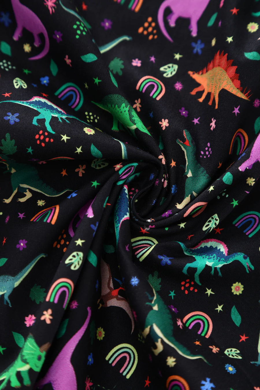 Penelope | Rockabilly Shirt Dress | Dino & Rainbow Print