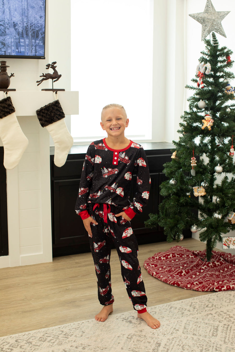 *PREORDER* Plaid Car Festive Family PJs | Kids Sizes (Closing Sunday September 1st at 5pm PST)