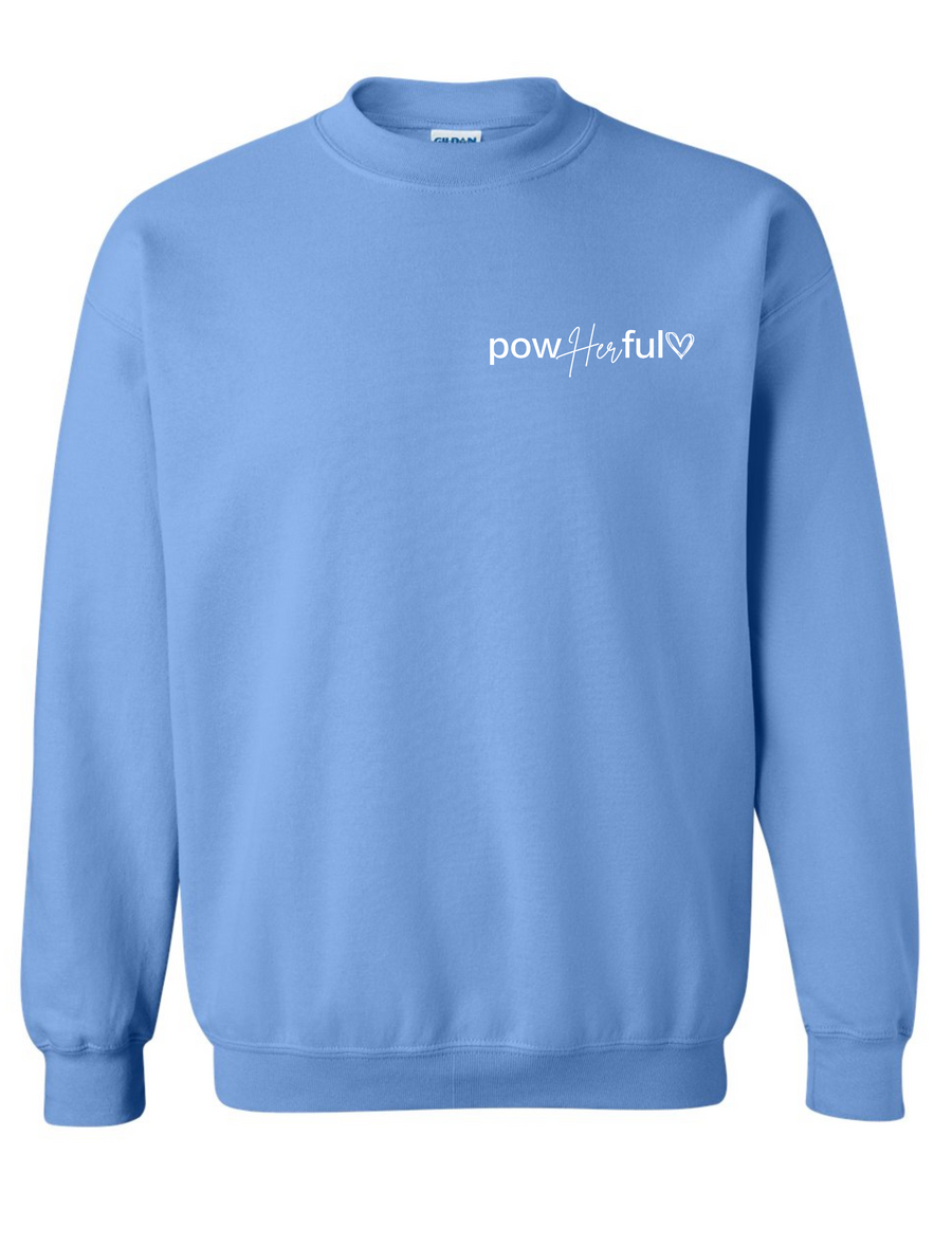 powHerful - She Overcame Everything That Was Sent To Destroy Her | Crewneck Sweatshirt (Toddler 2T to Adult 5X)