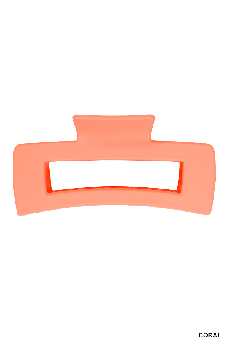 Rectangle Hair Claw Clip (4") | Coral
