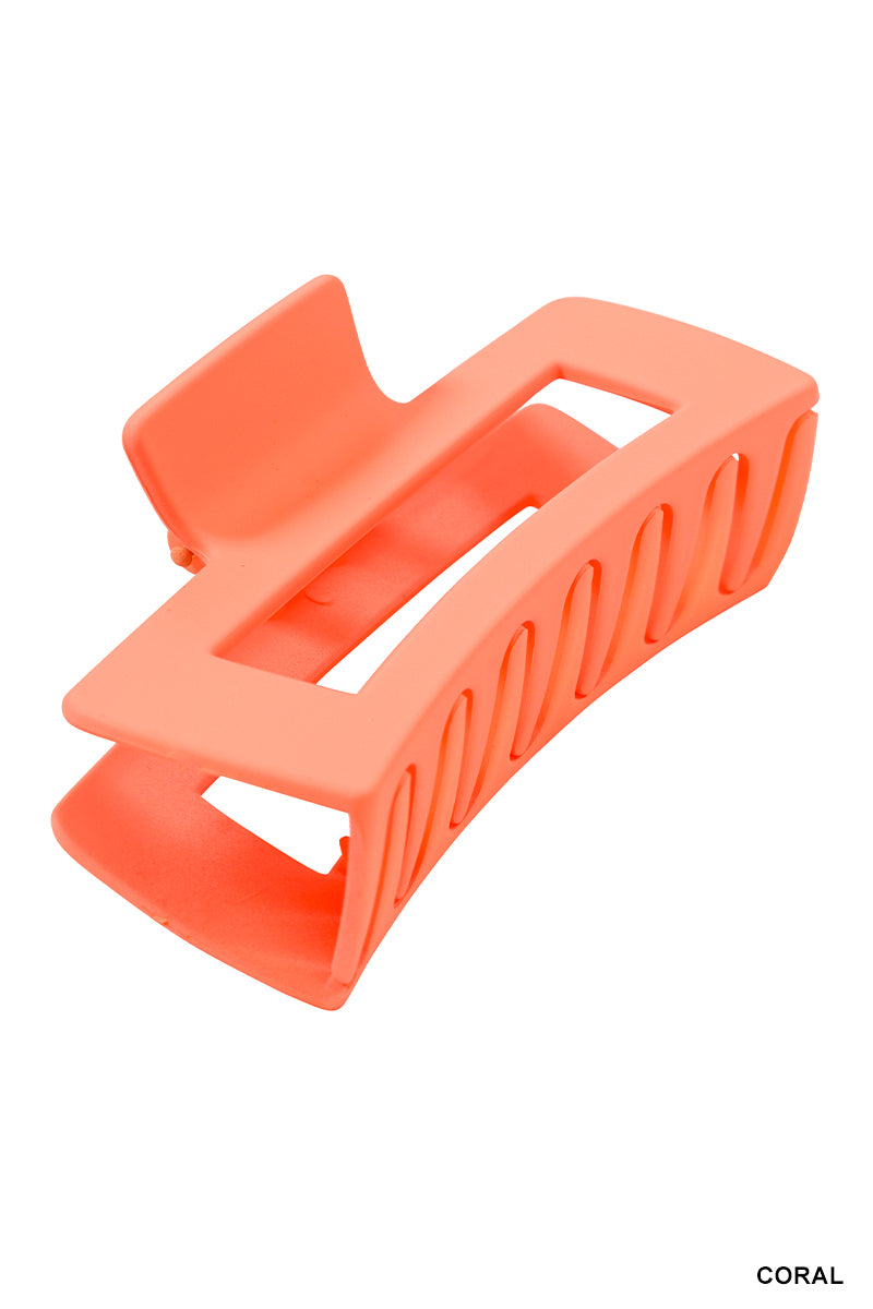 Rectangle Hair Claw Clip (4") | Coral