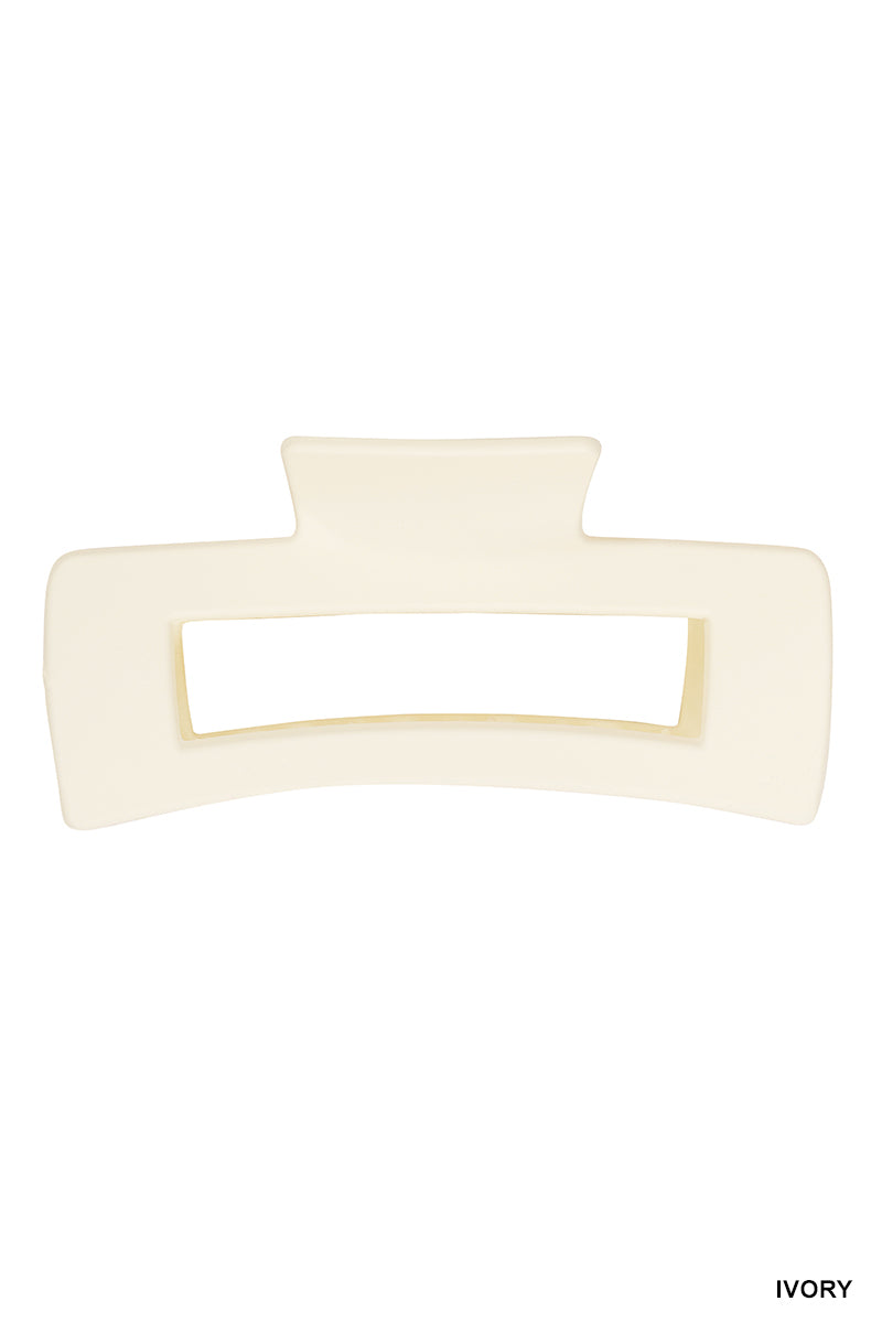 Rectangle Hair Claw Clip (4") | Ivory