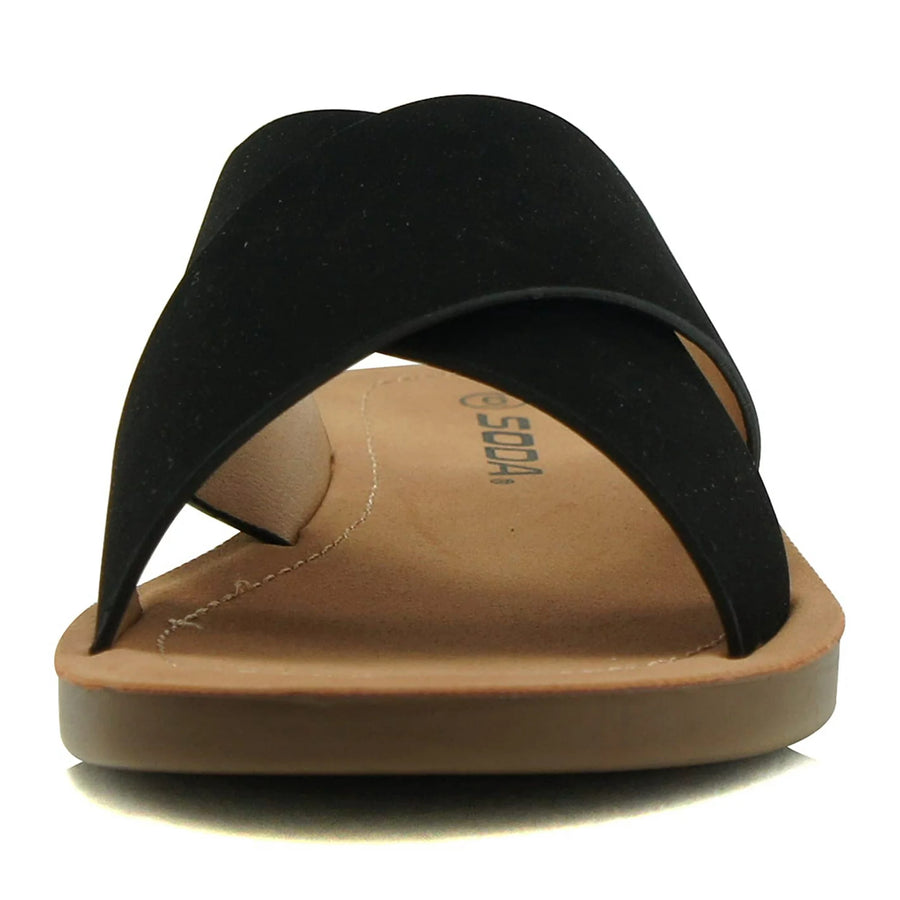 Reflect | Criss Cross Casual Slide Sandal | Black Nubuck *FINAL SALE*