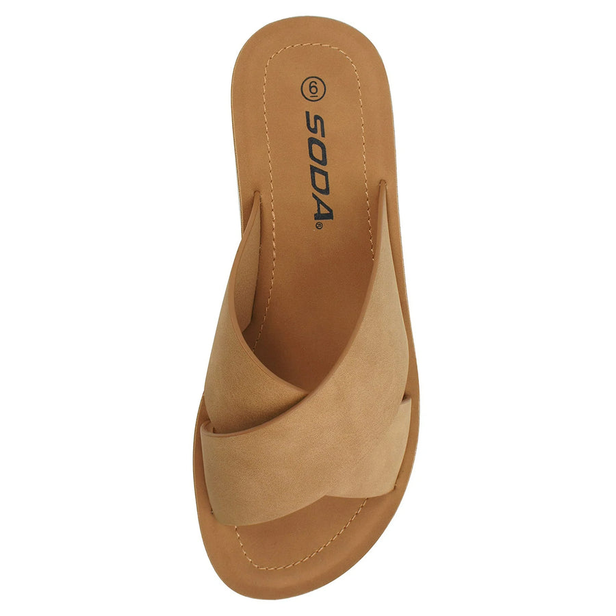 Reflect | Criss Cross Casual Slide Sandal | Coffee Nubuck *FINAL SALE*