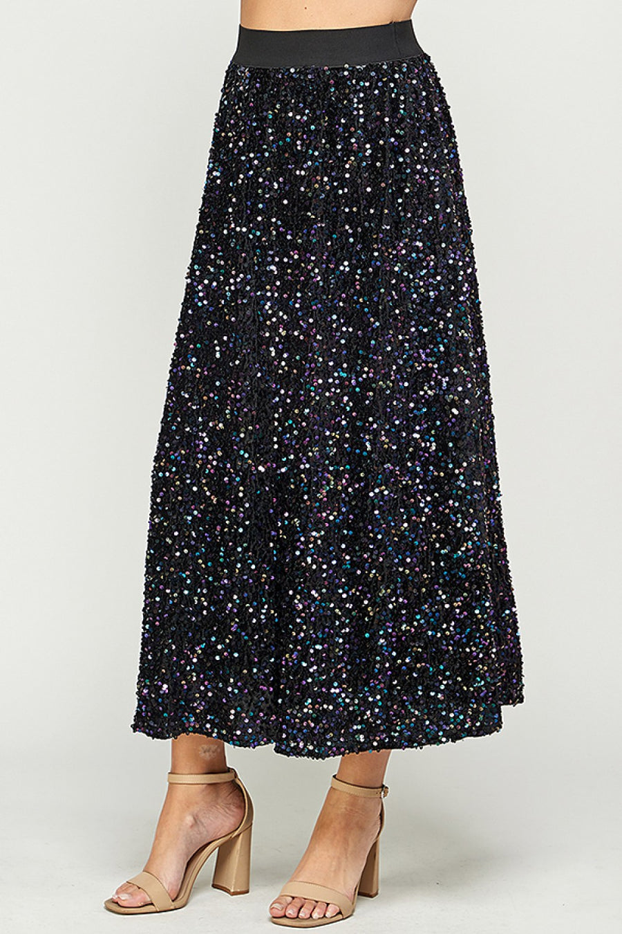 Make The Whole Place Shimmer Maxi Skirt