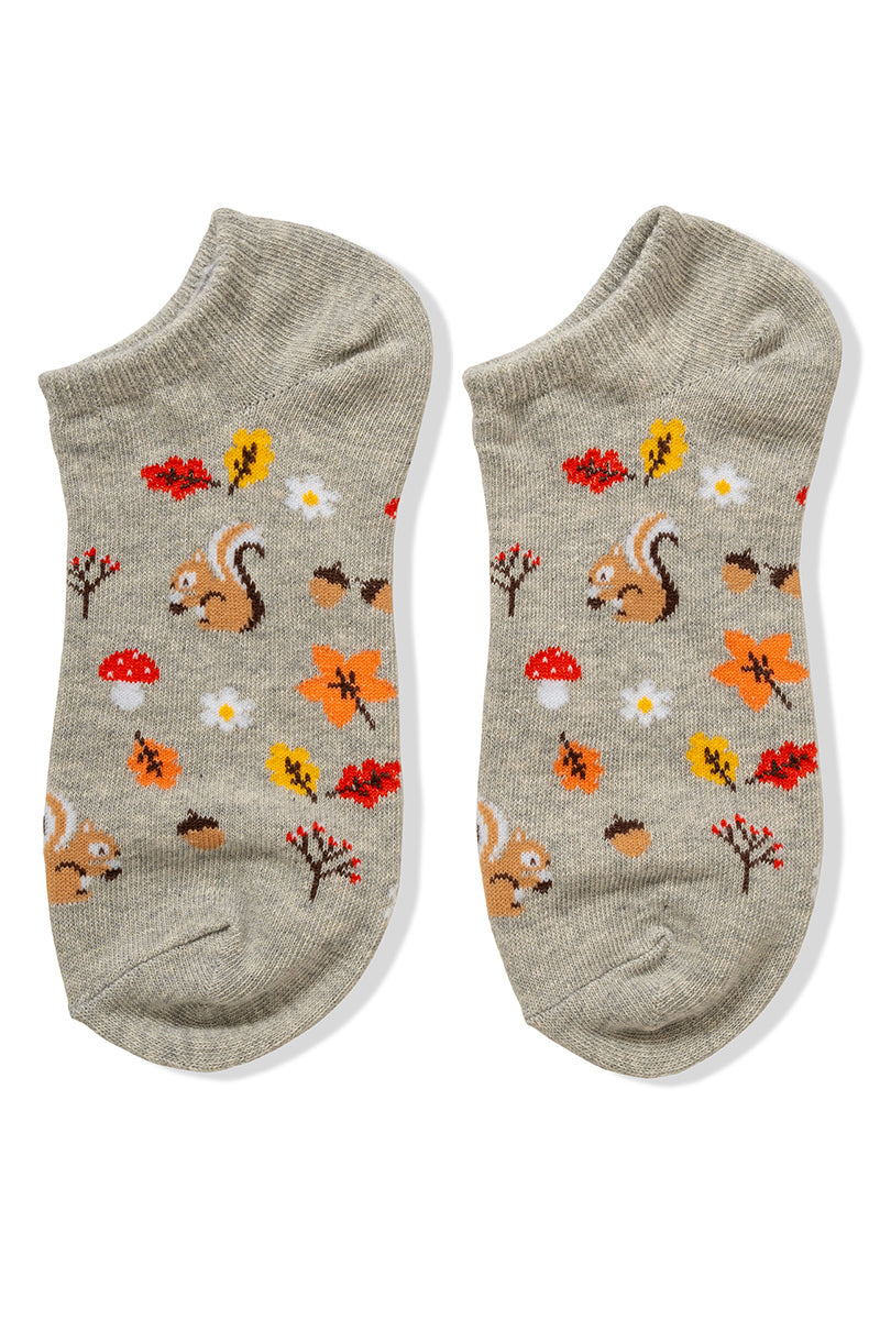All The Fall Things | Cute Ankle Socks | Heather Grey