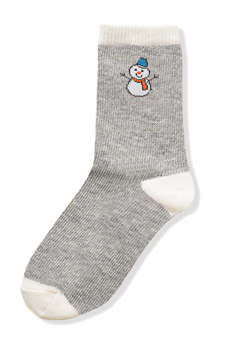 ❄️ Frosty Fun | Snowman Socks, 6 Pairs in 1 Pack | H Grey