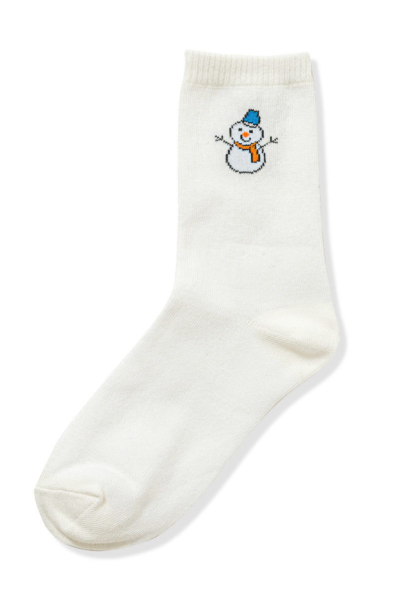 ❄️ Frosty Fun | Snowman Socks, 6 Pairs in 1 Pack | White