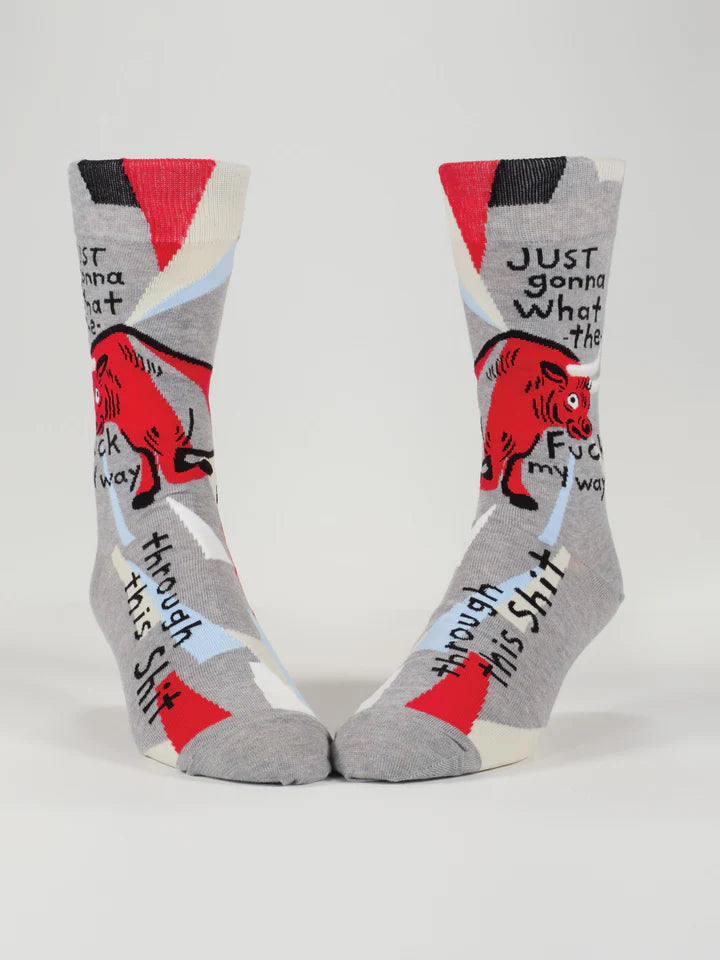 Just Gonna What The F*ck My Way Through This Sh*t | Men's Crew Socks | Blue Q