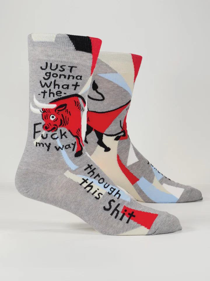 Just Gonna What The F*ck My Way Through This Sh*t | Men's Crew Socks | Blue Q