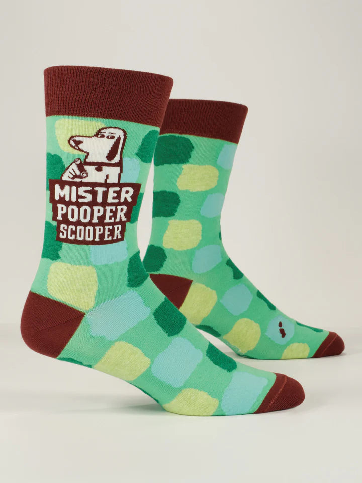 Mister Pooper Scooper | Men's Crew Socks | Blue Q