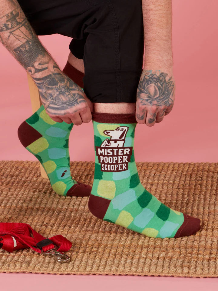 Mister Pooper Scooper | Men's Crew Socks | Blue Q