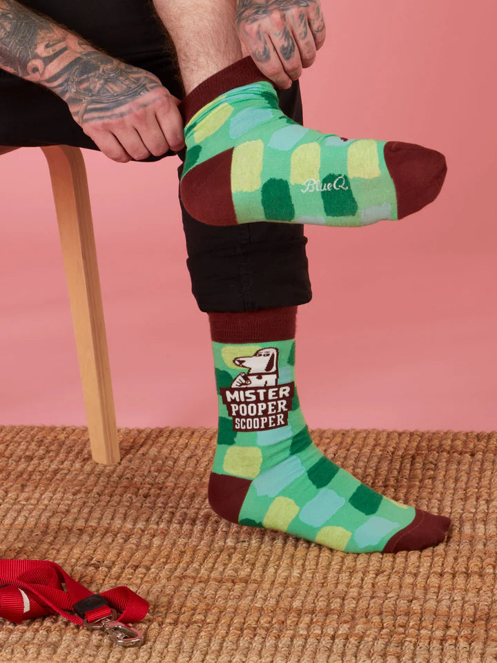 Mister Pooper Scooper | Men's Crew Socks | Blue Q