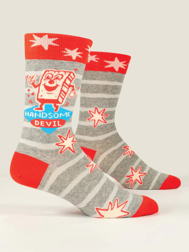 Handsome Devil | Men's Crew Socks | Blue Q