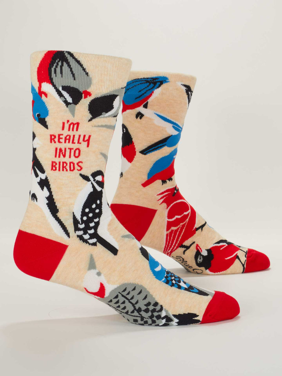 I'm Really Into Birds | Men's Crew Socks | Blue Q