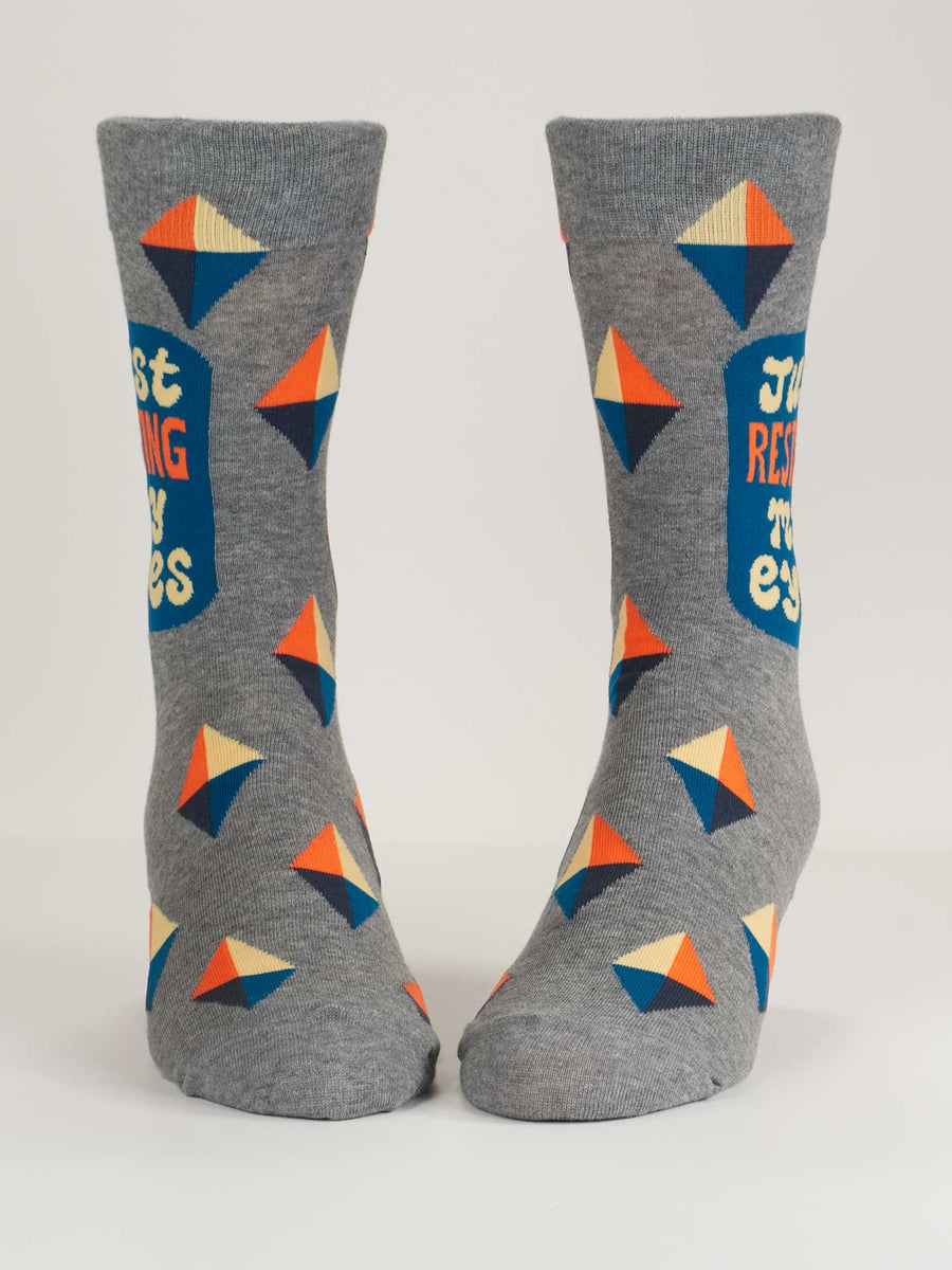 Just Resting My Eyes | Men's Crew Socks | Blue Q